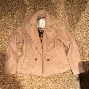 GUESS Women's Tan Double-Breasted Pea Coat